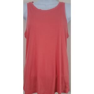 Mudd Coral Orange Ribbed Slub Knit Scoop Tank Shirt Small Stretchy Soft